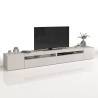 Meuble TV moderne 260 cm blanc brillant Enaya