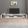 Meuble TV moderne 260 cm blanc brillant Enaya