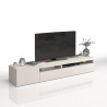 Meuble TV moderne 200 cm blanc brillant Enaya