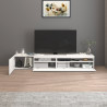 Meuble TV moderne 200 cm blanc brillant Enaya