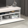 Meuble TV moderne 200 cm blanc brillant Enaya