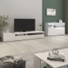 Meuble TV moderne 200 cm blanc brillant Enaya