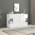 Buffet/bahut moderne 135 cm blanc brillant Keops