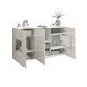 Buffet/bahut moderne 135 cm blanc brillant Keops