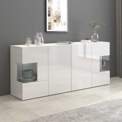 Buffet/bahut moderne 180 cm blanc brillant Keops