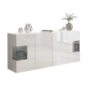 Buffet/bahut moderne 180 cm blanc brillant Keops