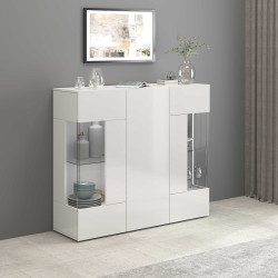 Buffet haut moderne blanc brillant Keops
