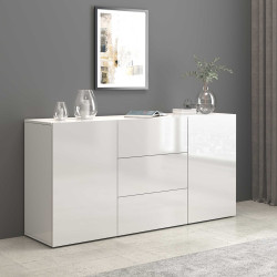 Buffet/bahut moderne 160 cm blanc brillant Keops