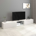Meuble TV moderne 240 cm blanc brillant Keops
