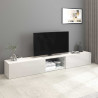 Meuble TV moderne 240 cm blanc brillant Keops