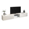 Meuble TV moderne 240 cm blanc brillant Keops