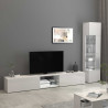Meuble TV moderne 240 cm blanc brillant Keops