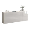 Buffet/bahut moderne 4 portes blanc brillant Keops