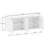 Buffet/bahut moderne 4 portes blanc brillant Keops