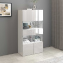 Vitrine moderne 80 cm blanc brillant Keops