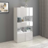 Vitrine moderne 80 cm blanc brillant Keops