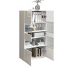 Vitrine moderne 80 cm blanc brillant Keops