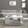 Table basse rectangulaire moderne blanc brillant Keops