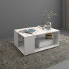 Table basse rectangulaire moderne blanc brillant Keops