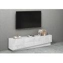 Meuble TV moderne 180 cm blanc brillant Valencia