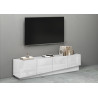 Meuble TV moderne 180 cm blanc brillant Valencia