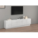 Meuble TV moderne 225 cm blanc brillant Valencia