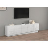 Meuble TV moderne 225 cm blanc brillant Valencia