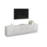 Meuble TV moderne 225 cm blanc brillant Valencia
