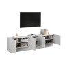 Meuble TV moderne 225 cm blanc brillant Valencia