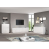 Meuble TV moderne 225 cm blanc brillant Valencia