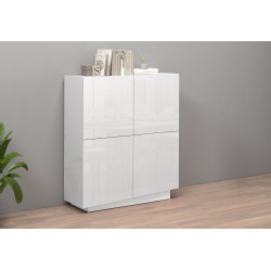 Buffet haut moderne blanc brillant Valencia