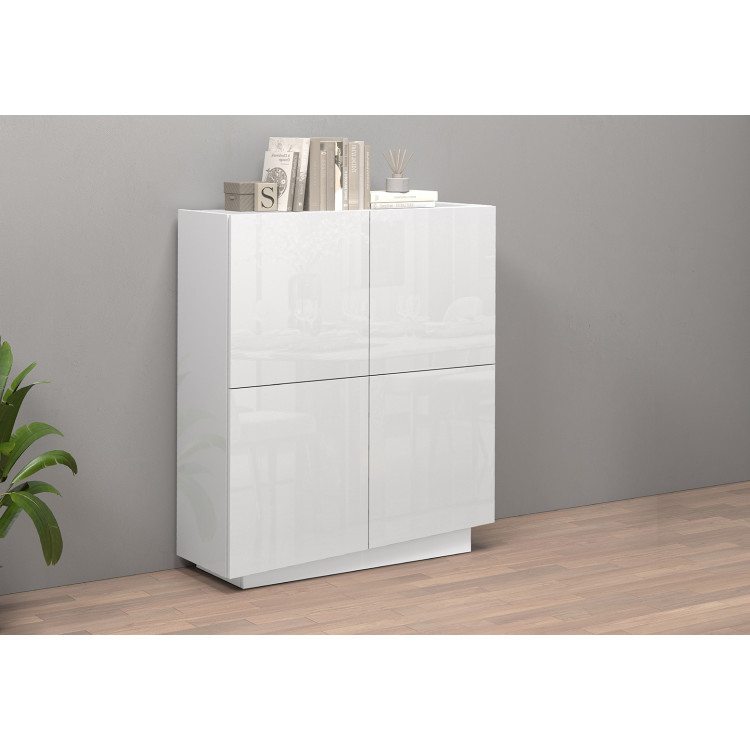 Buffet haut moderne blanc brillant Valencia