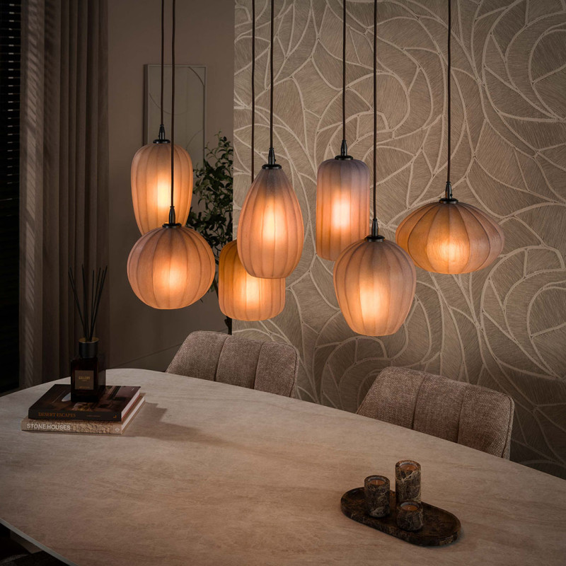 Suspension moderne 7 lampes en verre fumé Natura — vue 3