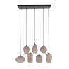 Suspension moderne 7 lampes en verre fumé Natura