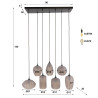 Suspension moderne 7 lampes en verre fumé Natura