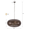 Suspension industrielle Ø 90 cm en métal cuivre antique Célien