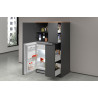 Meuble pour frigo encastrable 90 cm anthracite mat/chêne wotan Solena