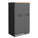 Meuble pour frigo encastrable 90 cm anthracite mat/ch&ecirc;ne wotan Solena