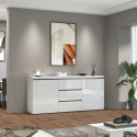 Buffet/bahut moderne 180 cm blanc brillant Maeva