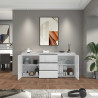 Buffet/bahut moderne 180 cm blanc brillant Maeva