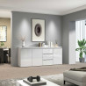 Buffet/bahut moderne 200 cm blanc brillant Maeva