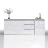 Buffet/bahut moderne 200 cm blanc brillant Maeva