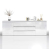 Buffet/bahut moderne 240 cm blanc brillant Maeva