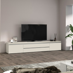 Meuble TV moderne 240 cm coloris cachemire Maeva