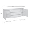 Buffet/bahut moderne 240 cm coloris cachemire Maeva