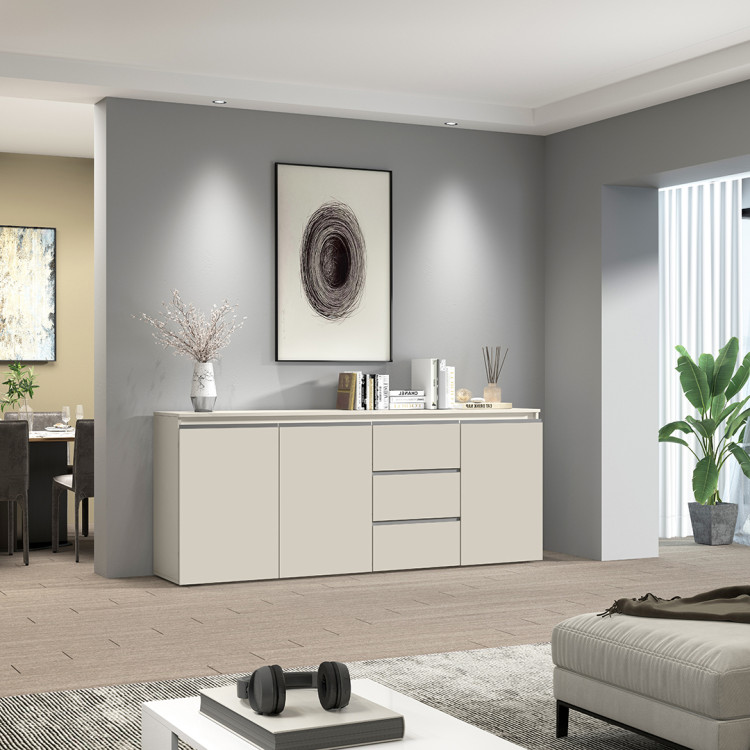 Buffet/bahut moderne 200 cm coloris cachemire Maeva