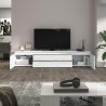 Meuble TV moderne blanc brillant Maeva