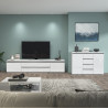 Meuble TV moderne blanc brillant Maeva
