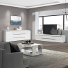 Meuble TV moderne blanc brillant Maeva
