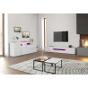 Meuble TV moderne 240 cm blanc brillant Regina
